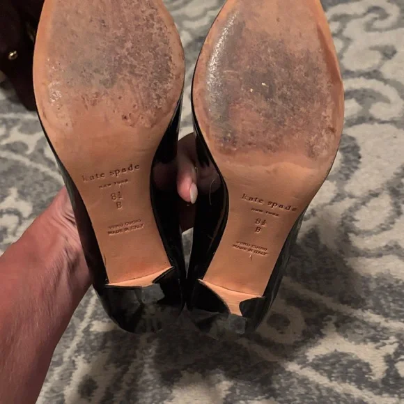 Kate Spade Black and White Striped Heels - Picture 5 of 5